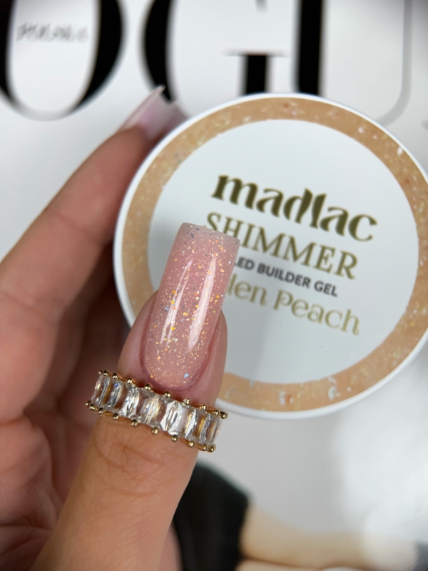 Shimmer Golden Peach Madlac brzoskwiniowo-morelowy żel budujący ze złotym shimmerem